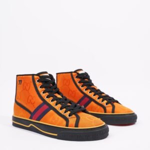Gucci Mens Tennis 1977 High Top Sneaker Orange EU 40 / UK 6 | AlmaBagz