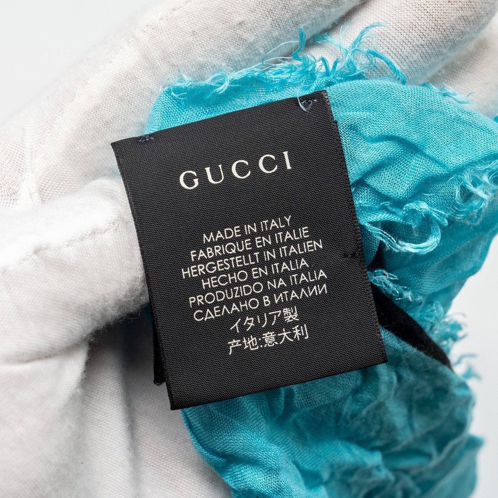 Gucci 140x140 cm Ghost With GG print Star Modal/Silk Scarf Black /Blue Multicolour | AlmaBagz - Image 3