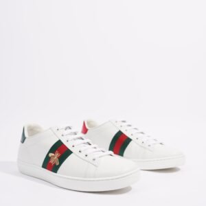 Gucci Womens Ace Bee White / Green / Red EU 38 / UK 5 | AlmaBagz
