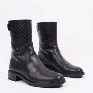 Gucci Womens Microguccissima Boot Black EU 38.5 / UK 5.5 | AlmaBagz