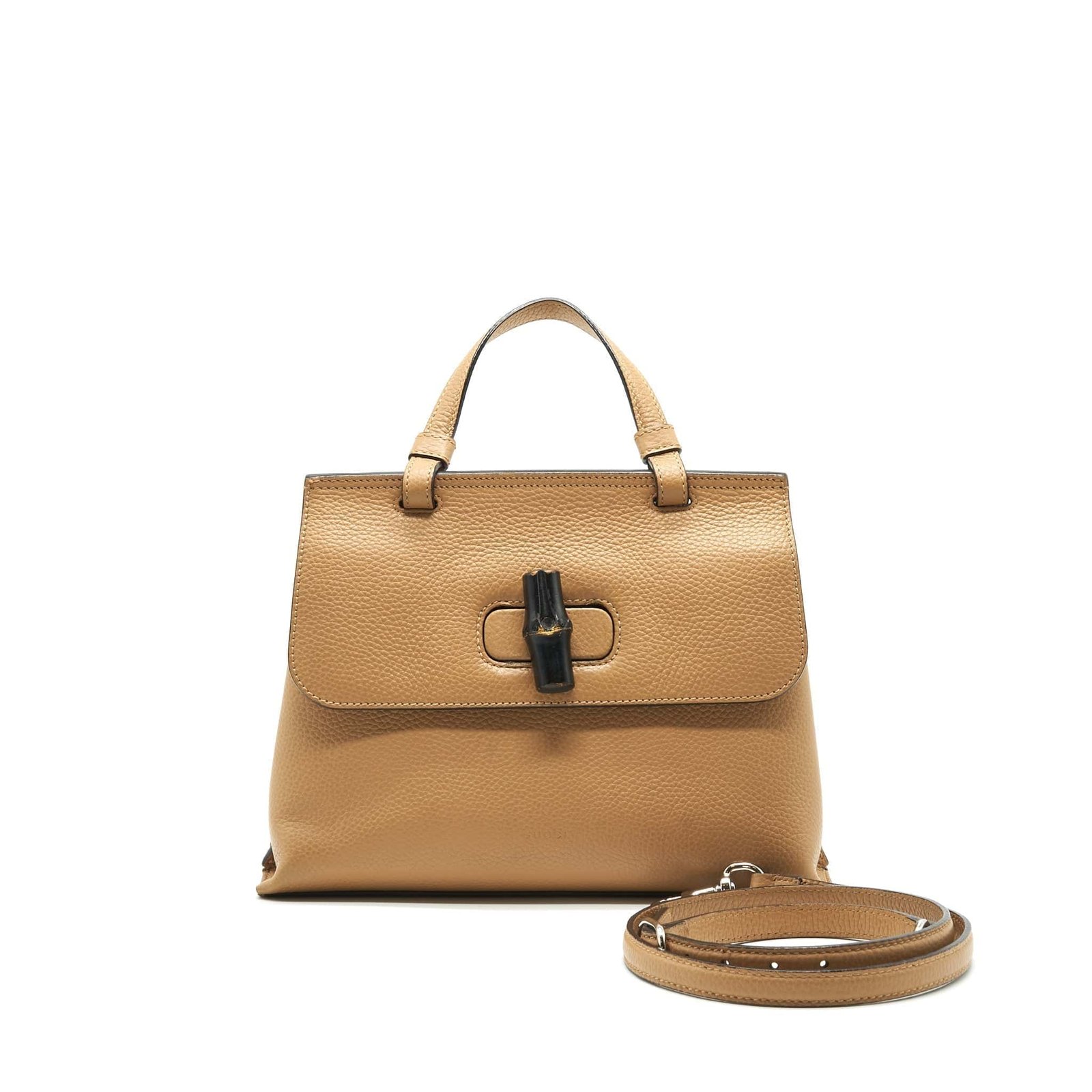 Gucci Bamboo Daily Leather Top Handle Bag Beige | AlmaBagz