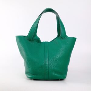 Hermes Picotin 22 Clemence Vert Vertigo - A Stamp | AlmaBagz