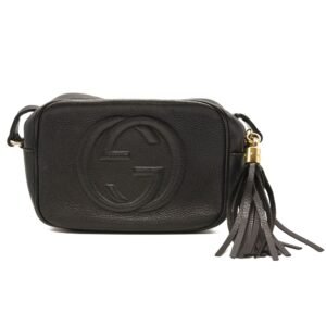 GUCCI Pebbled Calfskin Small Soho Disco Bag Black | AlmaBagz