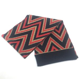 GUCCI Scarf wool Navy x Gold x Red V line mens Used | AlmaBagz