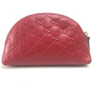 GUCCI Cosmetics Pouch 431409 leather Red Makeup pouch Cosmetic pouch Gucci Shima Ribbon | AlmaBagz