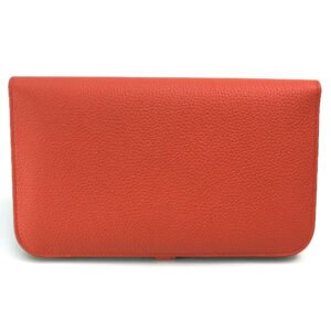 HERMES Long Wallet Purse Togo Orange red Dogon GM Dogon Duo unisex(Unisex) Used | AlmaBagz