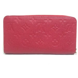 LOUIS VUITTON Long Wallet Purse M68571 Monogram Ann Platt Leather Red Monogram Ann Platt Zippy wallet Women Used | AlmaBagz