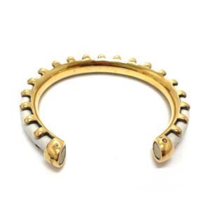 HERMES Bangle Metal, Leather white Horseshoe vintage Women Used | AlmaBagz