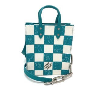 LOUIS VUITTON Shoulder Bag N60495 leather Blue type damier checkerboard Sac PlatXS Women Used | AlmaBagz
