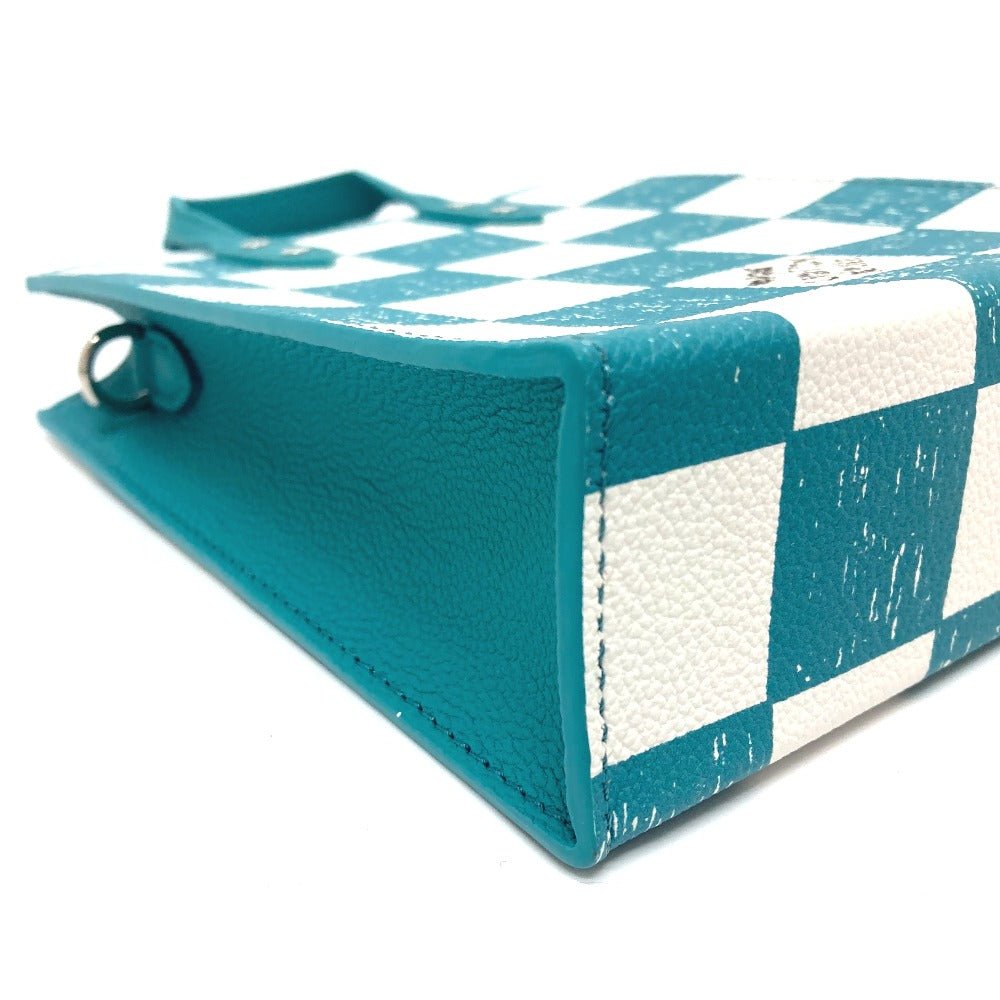 LOUIS VUITTON Shoulder Bag N60495 leather Blue type damier checkerboard Sac PlatXS Women Used | AlmaBagz - Image 4