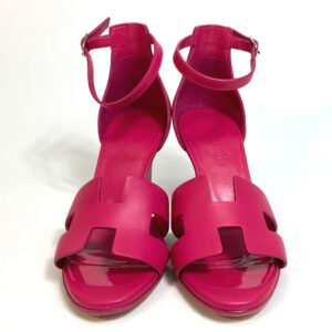 HERMES Sandals leather pink H logo legend No size listed | AlmaBagz