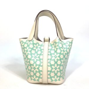 HERMES Handbag Swift green Picotan lock micro micro 14 Women Used | AlmaBagz