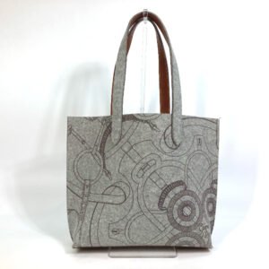 HERMES Tote Bag Felt, Leather gray Shoulder Bag Shoulder Bag Tote Bag Women Used | AlmaBagz