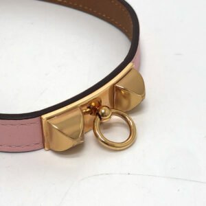HERMES bracelet Swift pink Rival double tour double T1 | AlmaBagz
