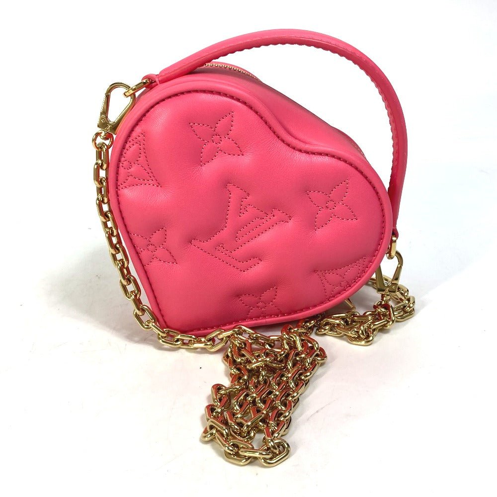 LOUIS VUITTON Shoulder Bag M81893 leather pink Monogram Bubblegram pop my heart pouch Women Used | AlmaBagz