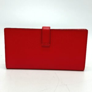 HERMES Long Wallet Purse Epsom Red HMetal Beansufla Women Used | AlmaBagz