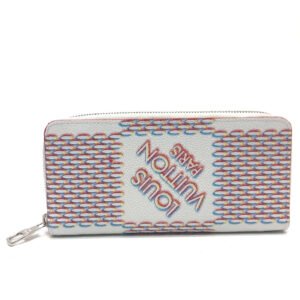 LOUIS VUITTON Long Wallet Purse M81403 leather white damier spray Zippy Wallet Vertical Women Used | AlmaBagz
