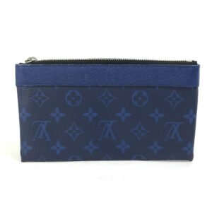 LOUIS VUITTON Pouch M30278 Leather/Tigarama blue Taigalama Pochette Discovery PM mens Used | AlmaBagz