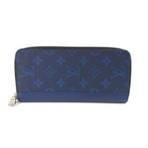 LOUIS VUITTON Long Wallet Purse M30447 Leather/Tigarama blue Taigalama Zippy Wallet Vertical mens Used | AlmaBagz