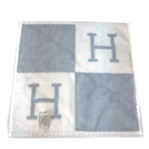 HERMES towel cotton Blue x white H logo Avalon | AlmaBagz