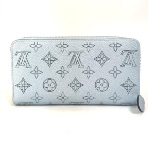 LOUIS VUITTON Long Wallet Purse M82197 Monogram Mahina blue Monogram Mahina Zippy wallet Women Used | AlmaBagz
