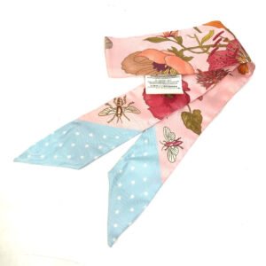 GUCCI scarf 583480 silk pink Flora floral pattern flower Neck bow Women Used | AlmaBagz