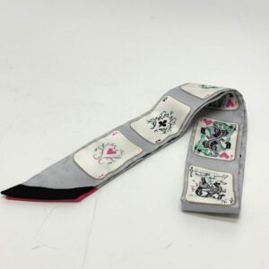 HERMES scarf silk gray Trump Pattern Twilly Women Used | AlmaBagz