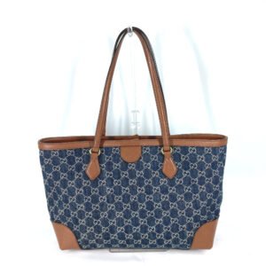 GUCCI Tote Bag 631685 denim blue Ophidia GG denim Medium tote Women Secondhand | AlmaBagz
