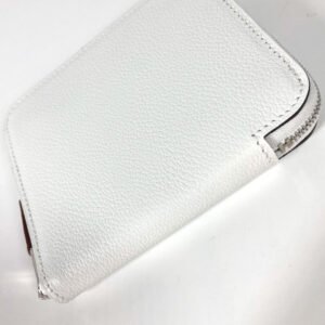 HERMES Coin case leather white Azap silk in compact Women Used | AlmaBagz