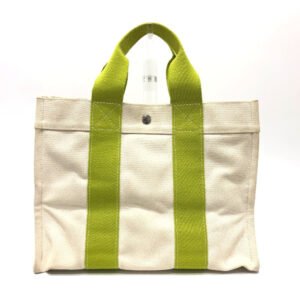 HERMES Tote Bag canvas green Bora Bora PM | AlmaBagz