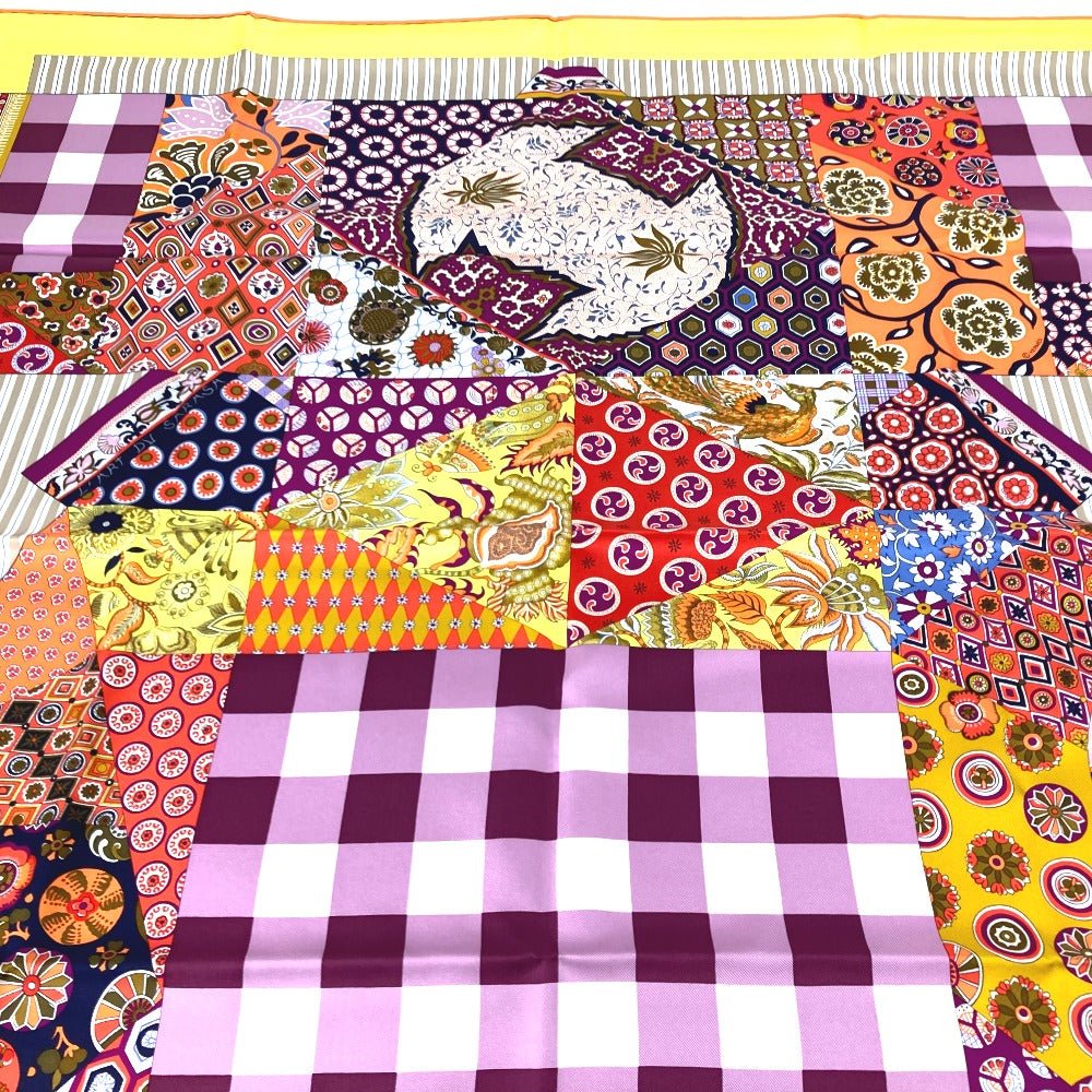 HERMES scarf silk Yellow x multicolor Carre 90 LArt du Sarasa Sarasa Art Women Used | AlmaBagz