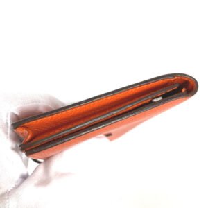 HERMES Long Wallet Purse Epsom Orange HMetal Beansufla Women Used | AlmaBagz