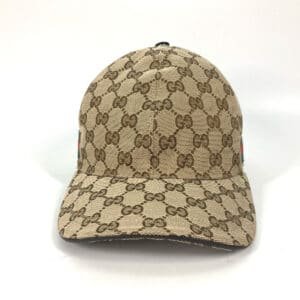 GUCCI cap 200035 GG canvas beige GG canvas Sherry line mens XL Used | AlmaBagz