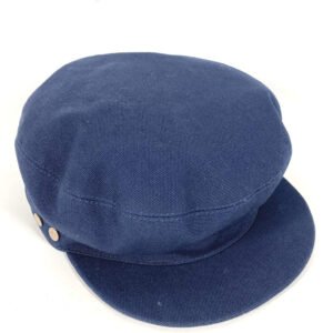 HERMES cap cotton Navy hat Kabul Serie Button Women 57 Used | AlmaBagz