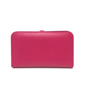 HERMES Long Wallet Purse Leather, Evercolor pink Dogon GM Women Used | AlmaBagz