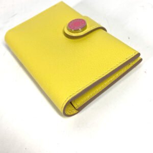 HERMES Card Case Leather, Evercolor yellow By color R.M.S | AlmaBagz