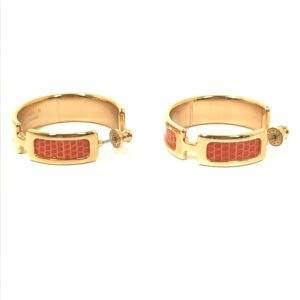 HERMES Pierce metal Orange Accessories Olympe Women Used | AlmaBagz