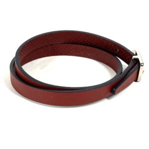 HERMES bracelet leather Brown Bracelet Paddock Double Tour Women Used | AlmaBagz