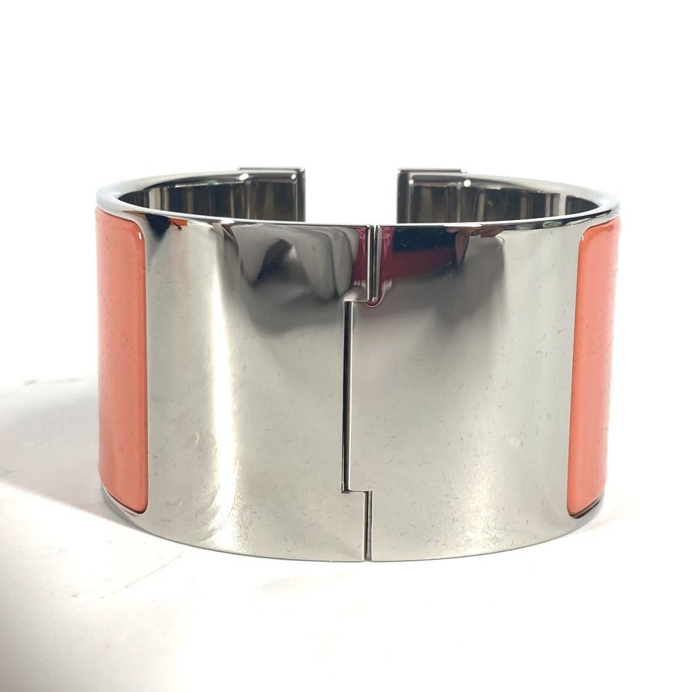 HERMES Bangle metal Orange xSilver Accessories Click Clack XL Women Used | AlmaBagz