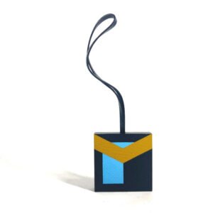 HERMES charm Epsom, Chevre Black Navy type key ring Let's Make a Friend Y Women(Unisex) Used | AlmaBagz