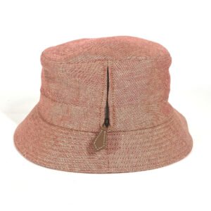 HERMES hat linen Red apparel Side zip fastener Women 58 Used | AlmaBagz
