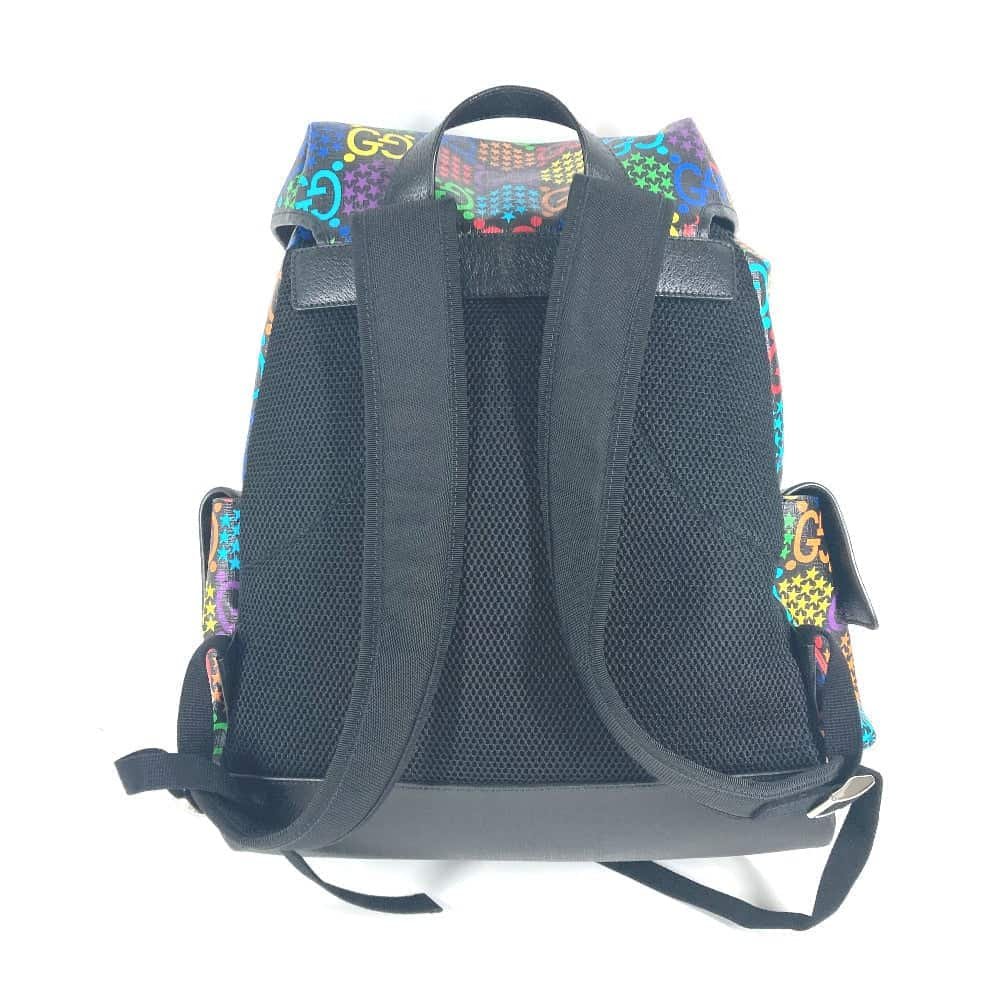 GUCCI Backpack 598140 PVC black psychedelic logo mens Used | AlmaBagz