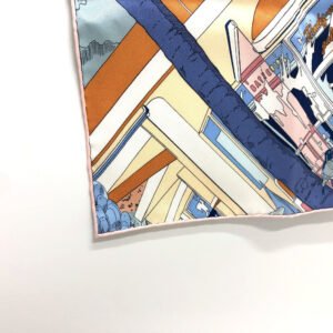 HERMES scarf silk blue Rendez-Vous Galant Women Used | AlmaBagz