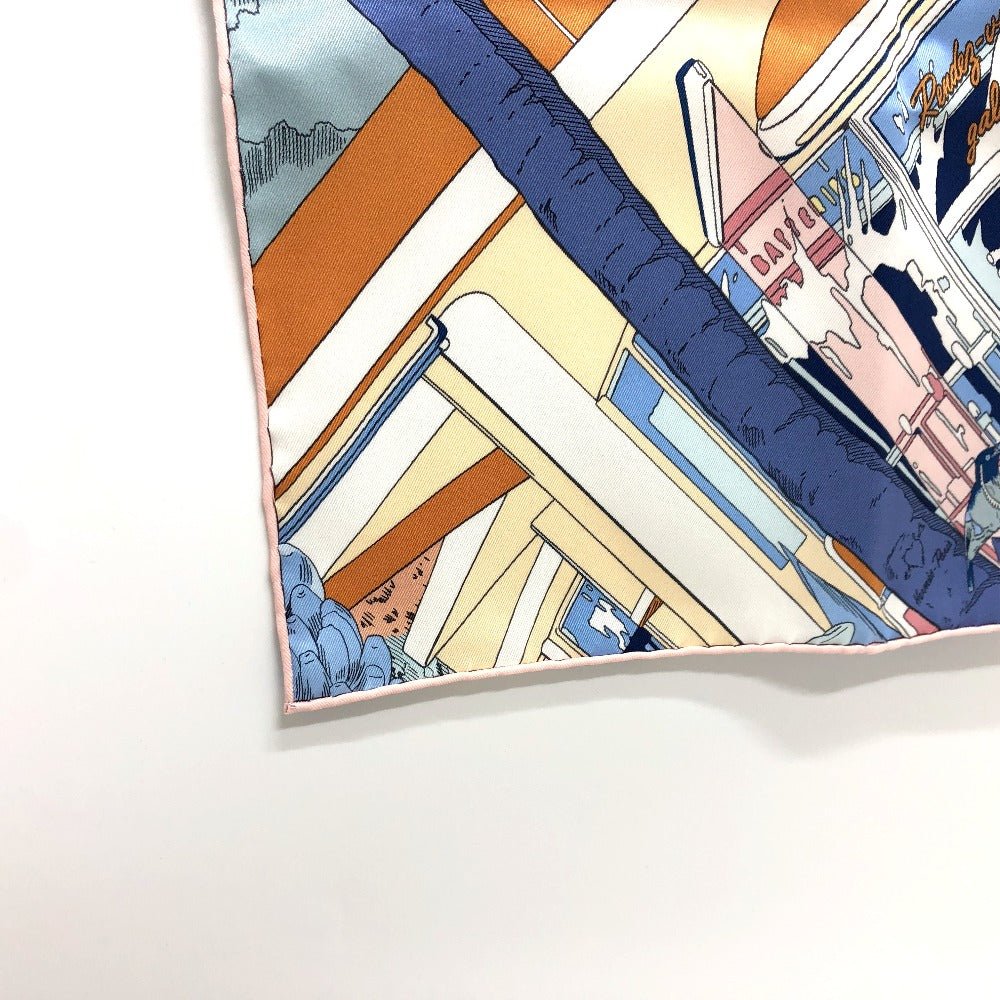 HERMES scarf silk blue Rendez-Vous Galant Women Used | AlmaBagz
