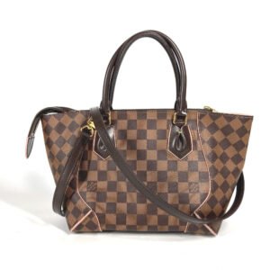 LOUIS VUITTON Handbag N41554 Damier canvas Brown x pink Damier Kaisa PM | AlmaBagz