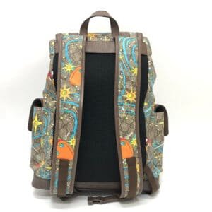 GUCCI Backpack 645051 GG Supreme Canvas Beige x brown x blue GG Supreme Donald Duck DISNEY Women Used | AlmaBagz