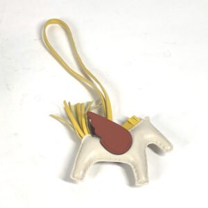 HERMES charm Anyo Miro White x brown x yellow Rodeo Pegasus PM Women Used | AlmaBagz