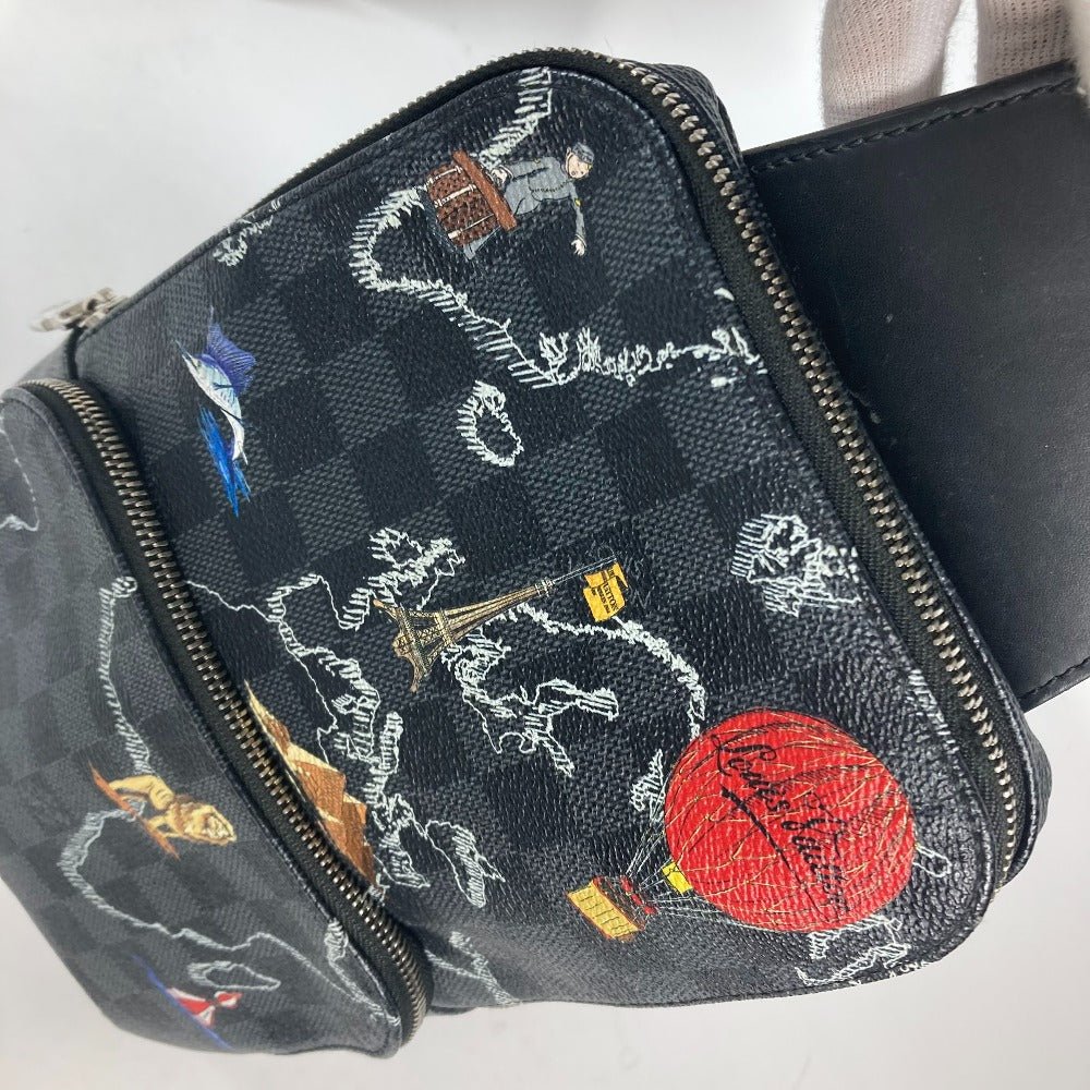 LOUIS VUITTON Shoulder Bag N40237 Damier Grafitto Canvas Black x gray Damier Grafitte Avenue sling bag | AlmaBagz - Image 9