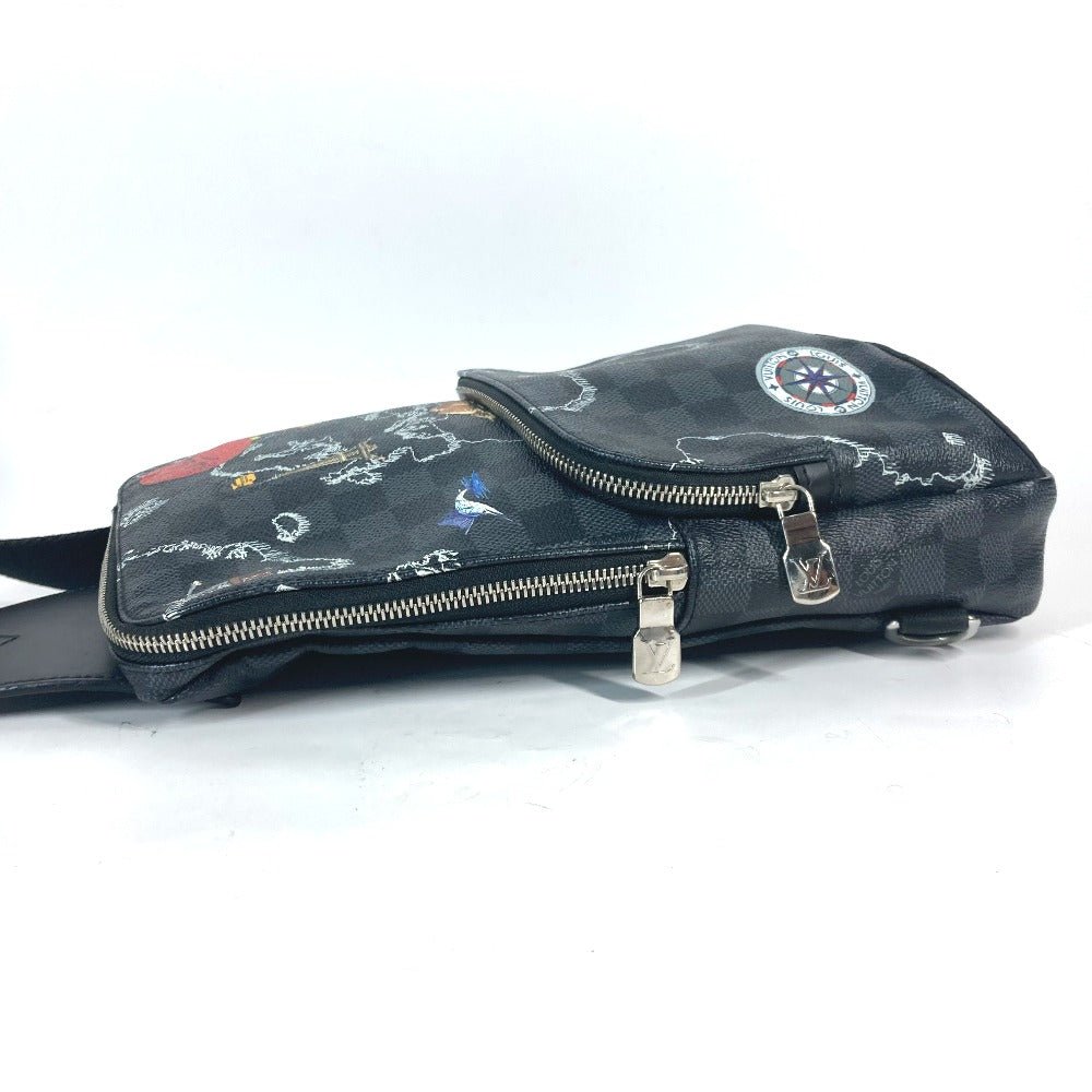 LOUIS VUITTON Shoulder Bag N40237 Damier Grafitto Canvas Black x gray Damier Grafitte Avenue sling bag | AlmaBagz - Image 2