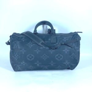 LOUIS VUITTON Boston Duffel bag M45602 Nylon black 3D monogram Keepall reversible bandouliere 50 | AlmaBagz